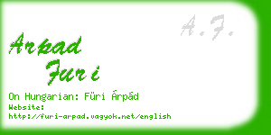 arpad furi business card