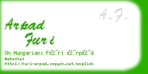 arpad furi business card